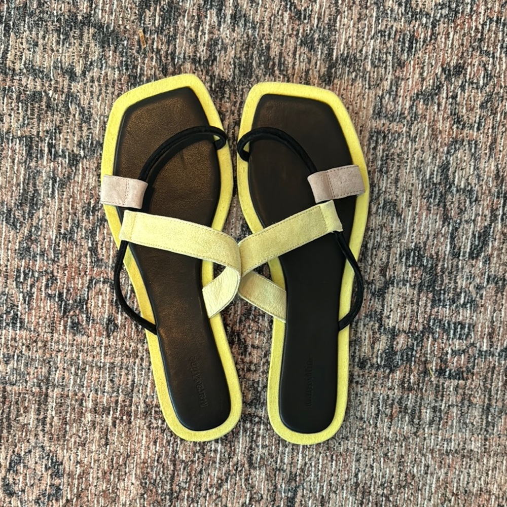 Stylish Yellow and Black Women's Sandals